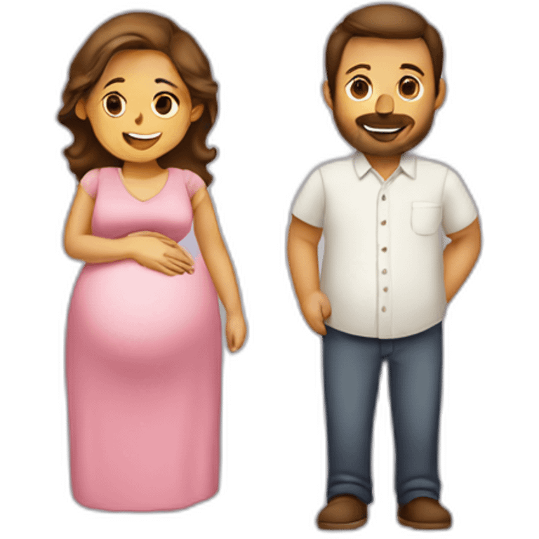 Pregnant wife and husband emoji