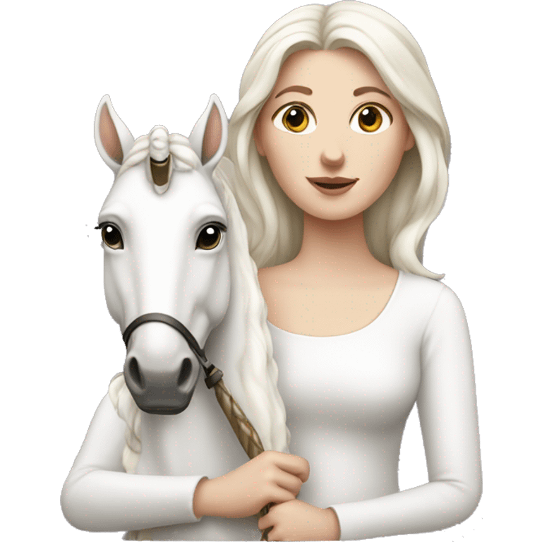 white lady with unicorn emoji