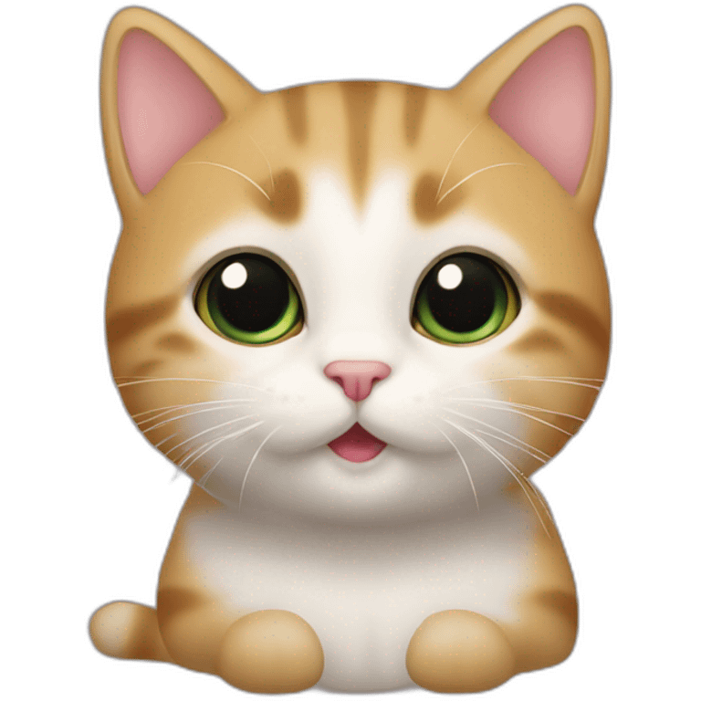 un bébé chat sur un chat emoji