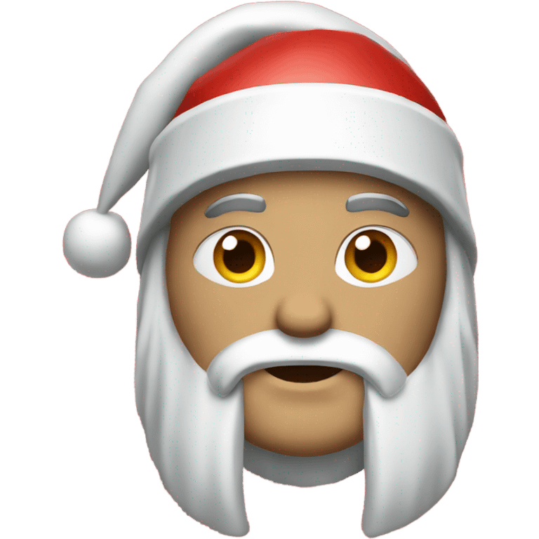 white spartan male wearing red santa hat emoji