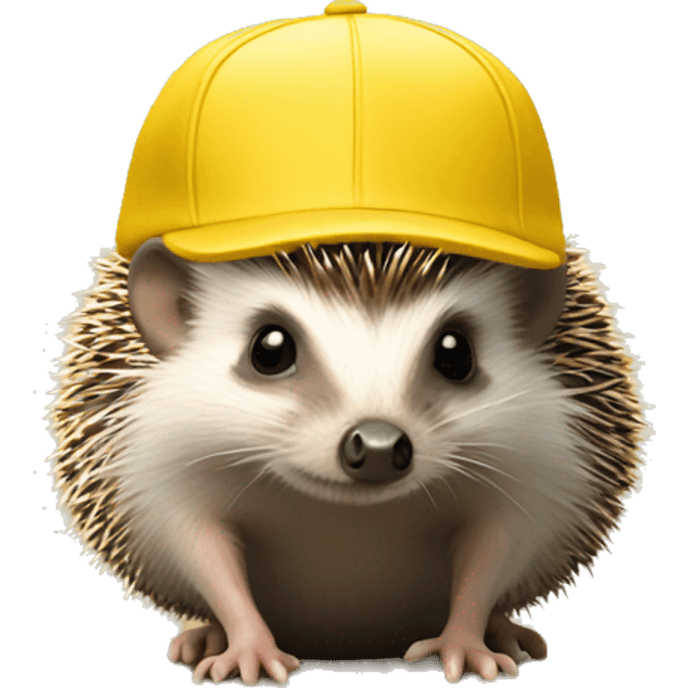 hedgehog with a yellow back cap  emoji