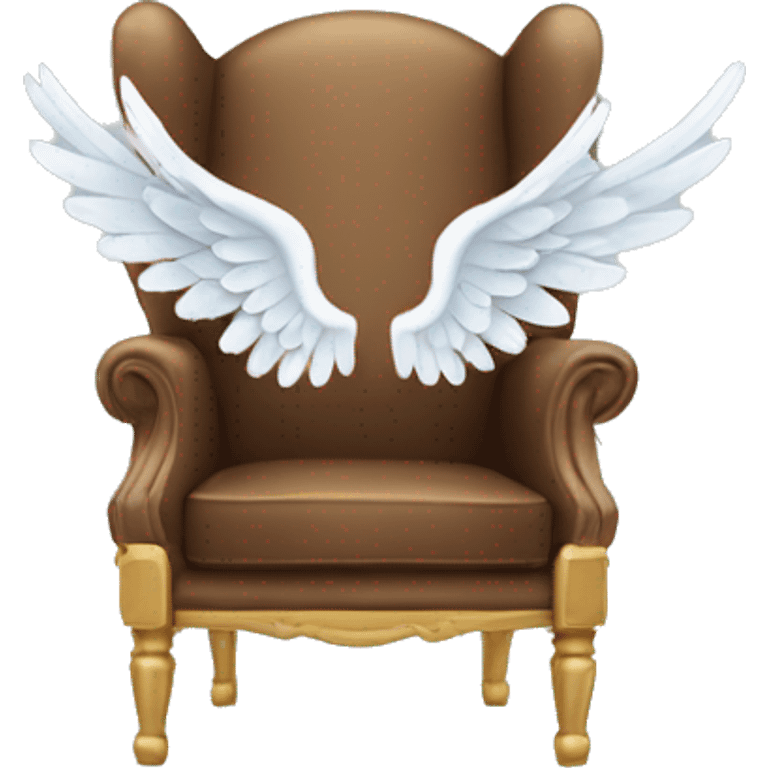 A flying chair with angel wings emoji