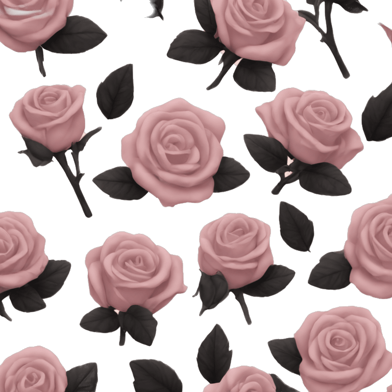 Dusty pink and black roses emoji