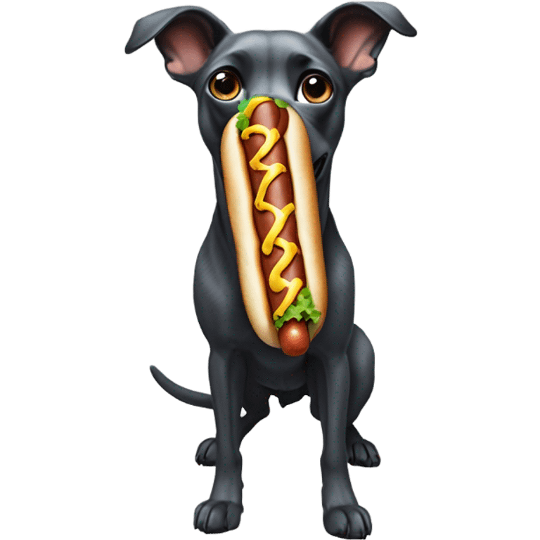 Un perro alienígena con un hot dog emoji