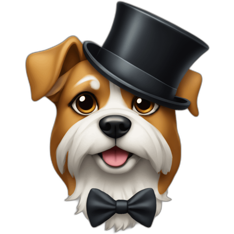 a dog with a monocle and top hat emoji