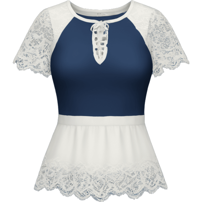  Navy blue top with lace emoji