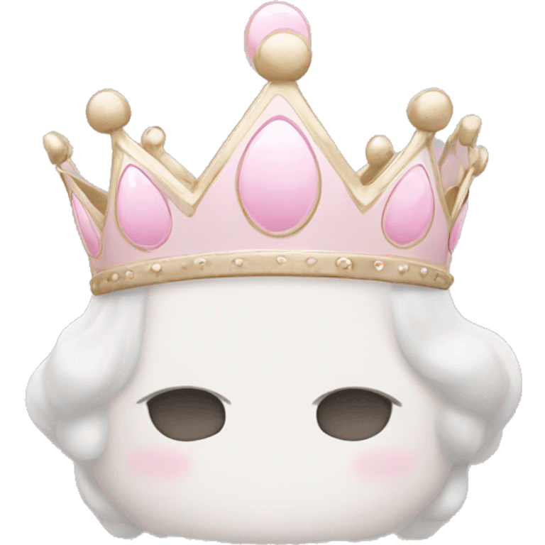 White and pastel pink crown emoji