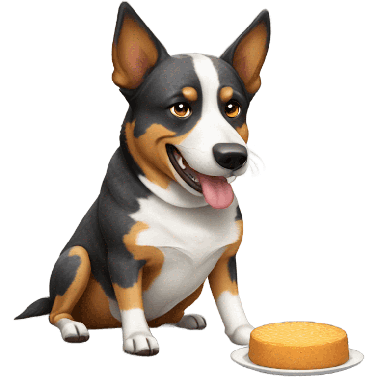 Fat Australian cattle dog begging for food emoji