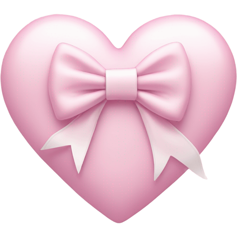 Pastel pink heart with white bow emoji