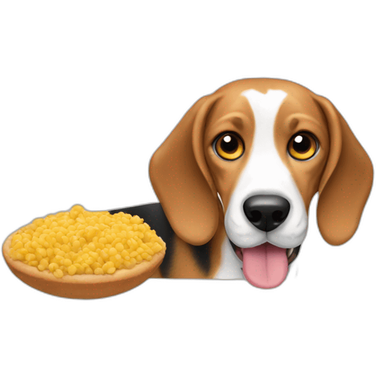 beagle eating emoji