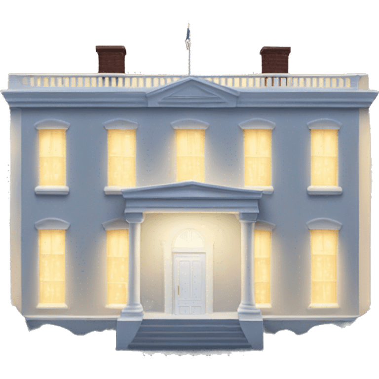 White House with lights in the windows emoji