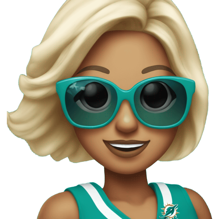 Miami dolphin cheerleader in sunglasses emoji