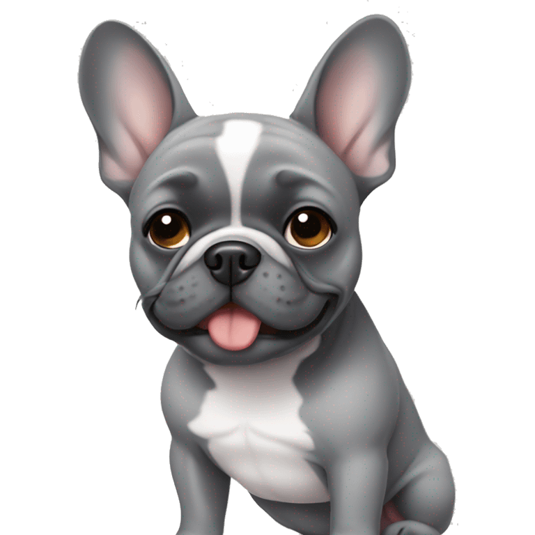 Gray French bulldog emoji