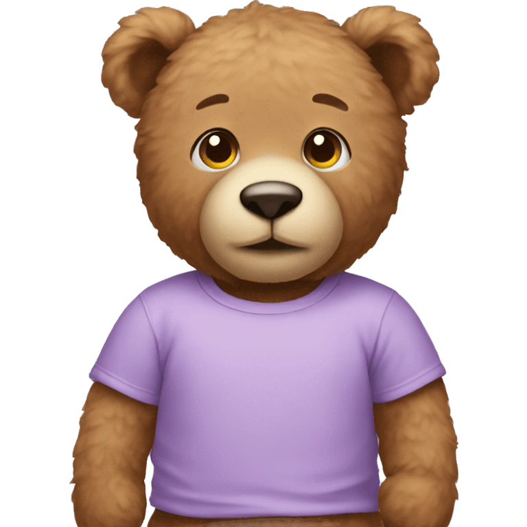 Teddy wearing lilac tshirt emoji