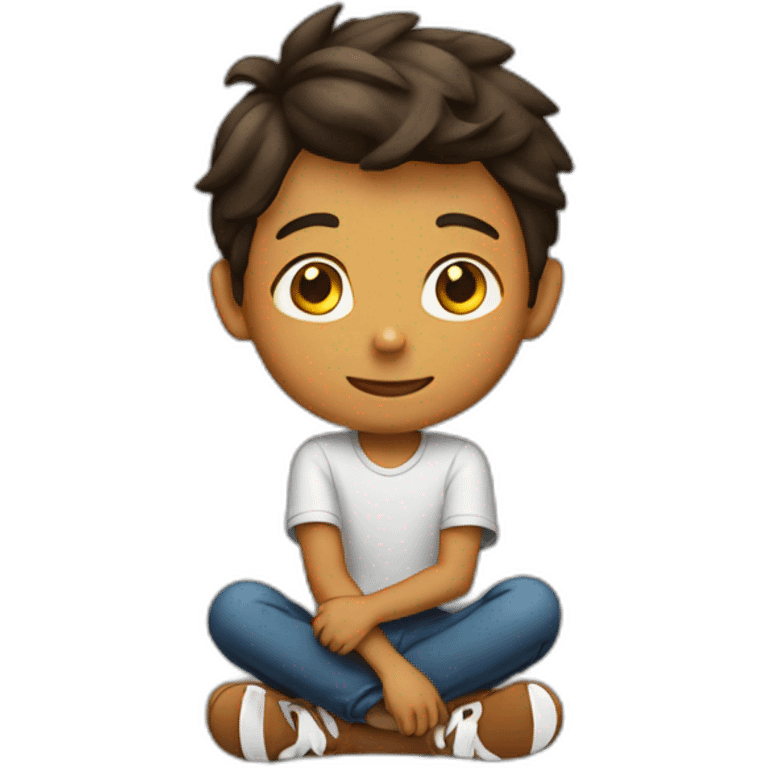 A boy sitting on a boy emoji