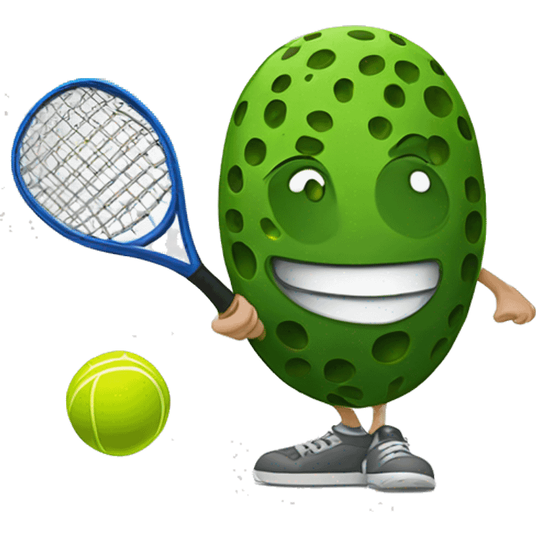 white person playing pickle ball emoji