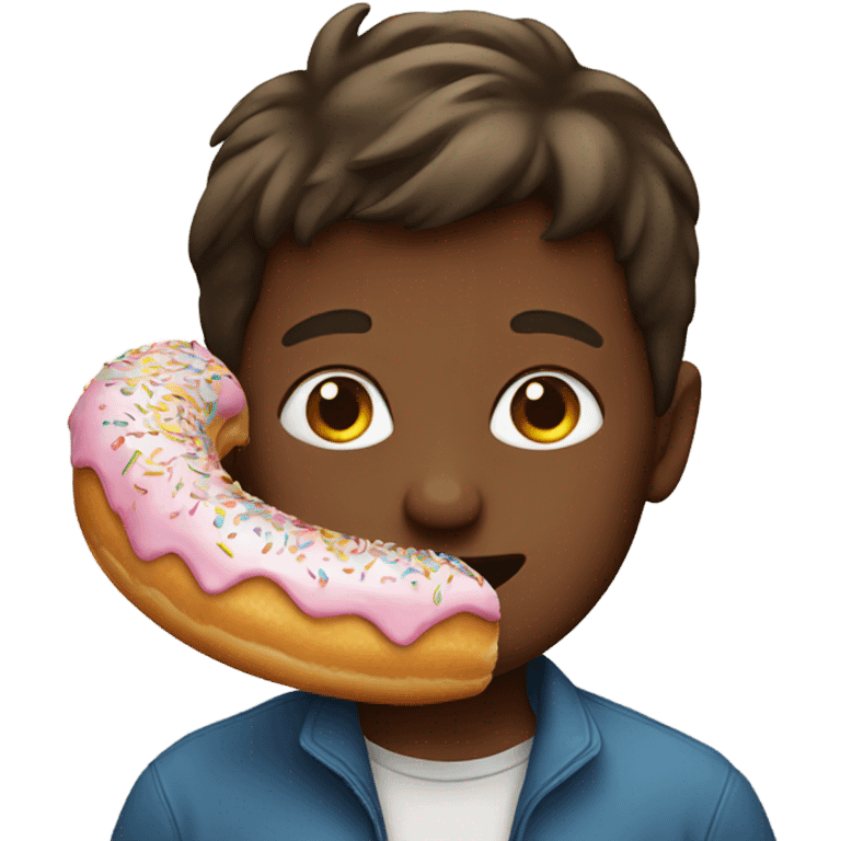 boy eating donut emoji