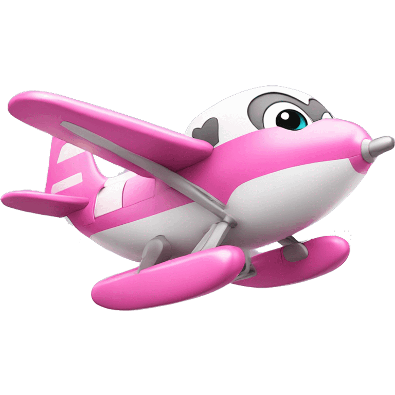 Hello Kitty flying a pink plane emoji