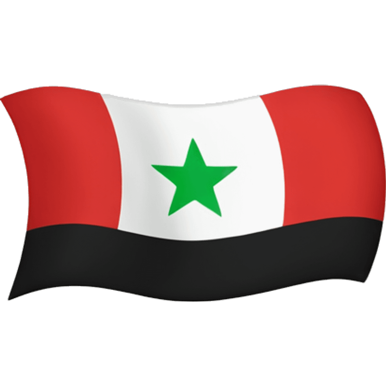 Independent Syria flag with 3 red stats in the middle emoji