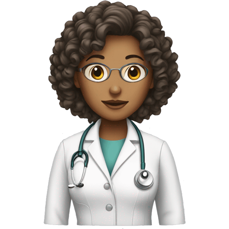 Female doctor with curly hair emoji