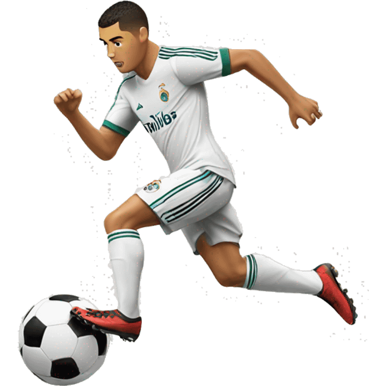 Ronaldo kicking a ball emoji