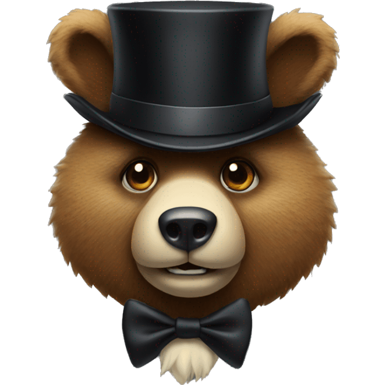 Bear with a top hat emoji