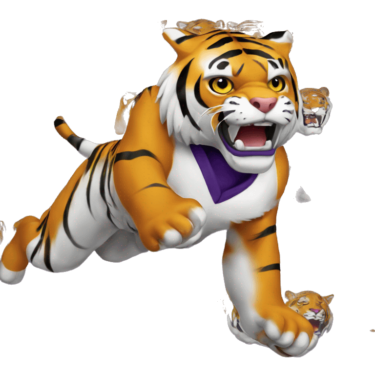 LSU Tiger beating Auburn Tiger emoji