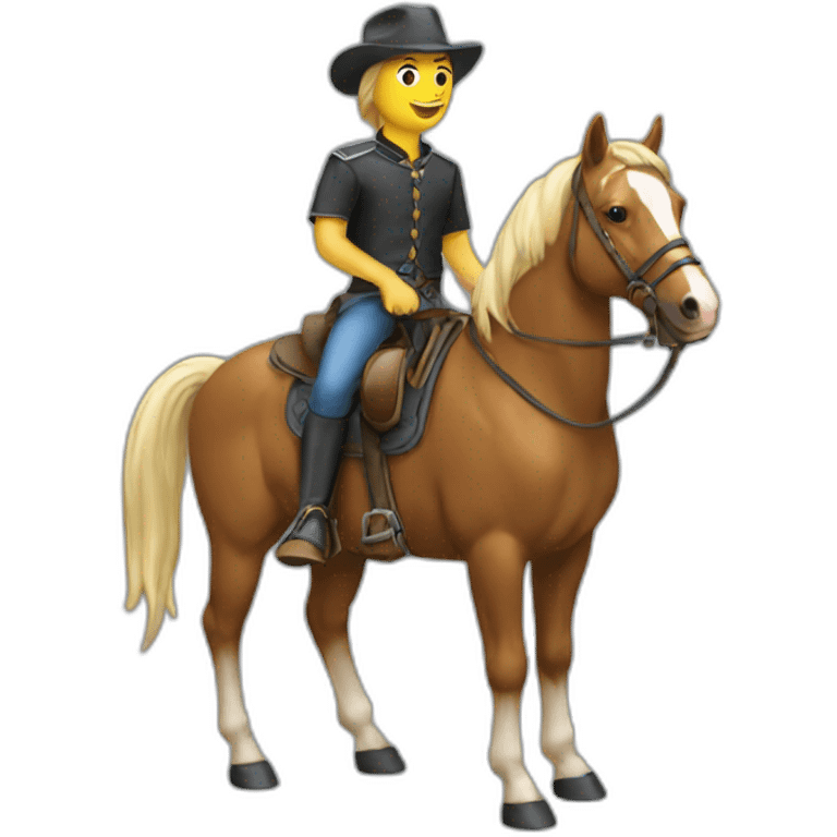 Chat sur cheval emoji