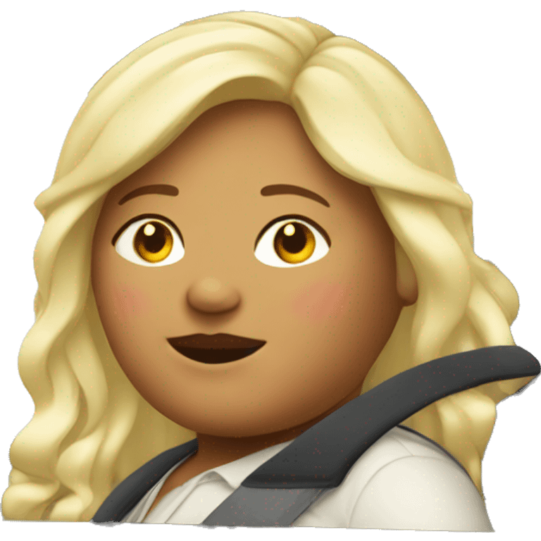 Fat girl in a BMW car emoji