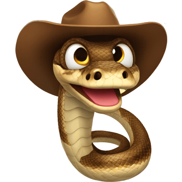 Cute snake with a cowboy hat emoji