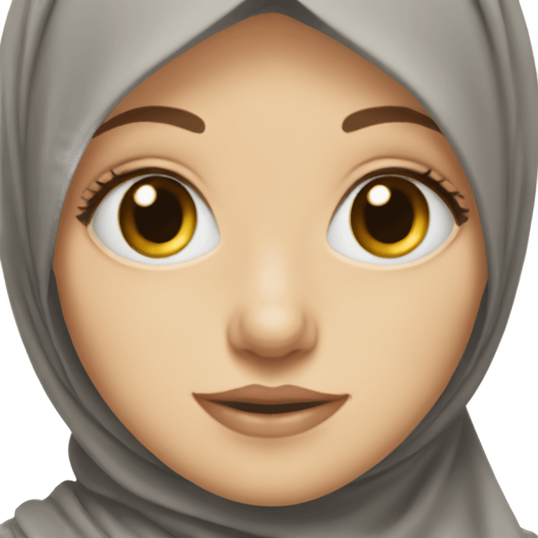 white girl wears hijab her eyes hazel and her hijab is black  emoji