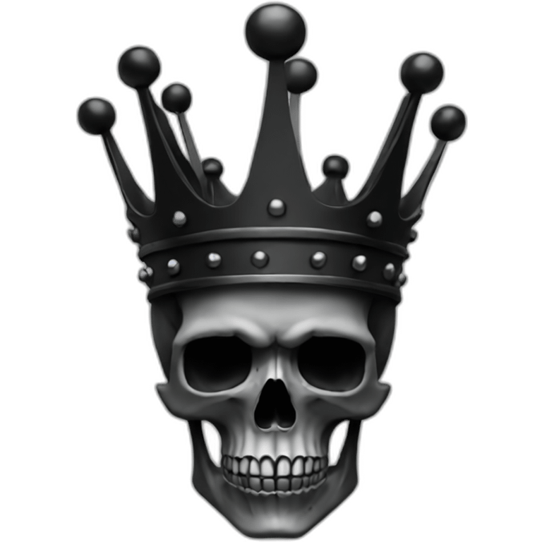 Skull king crown black emoji