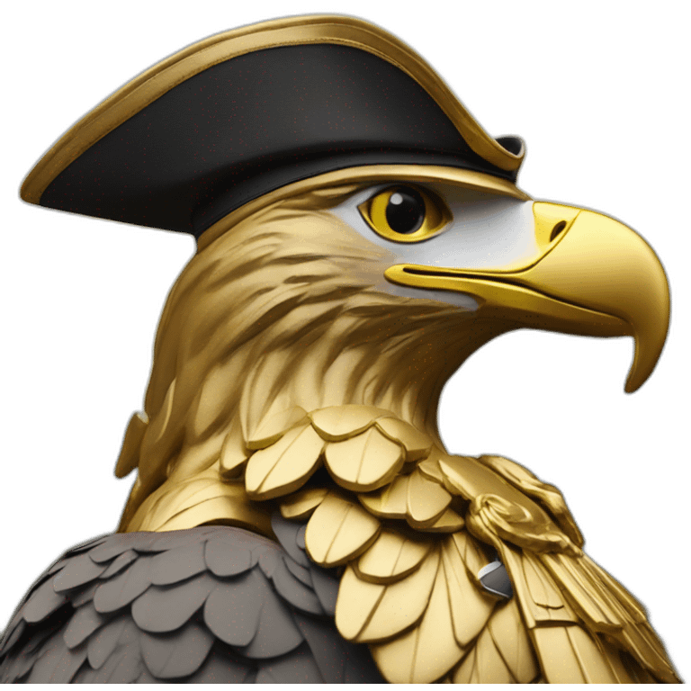 statue golden eagle with napoleon tricorne hat emoji