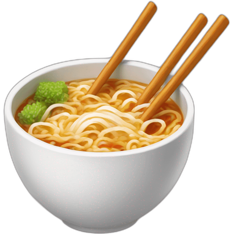 Cup ramen with drum sticks in it. emoji