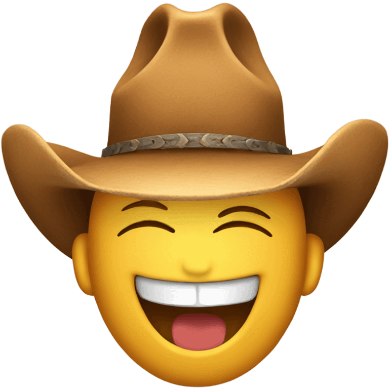 Laughing face with cowboy hat emoji