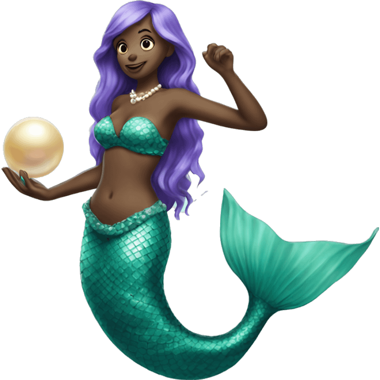 Mermaid holding a pearl  emoji