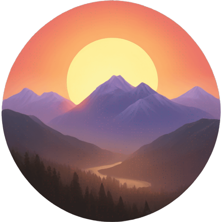 sunset in the mountains emoji