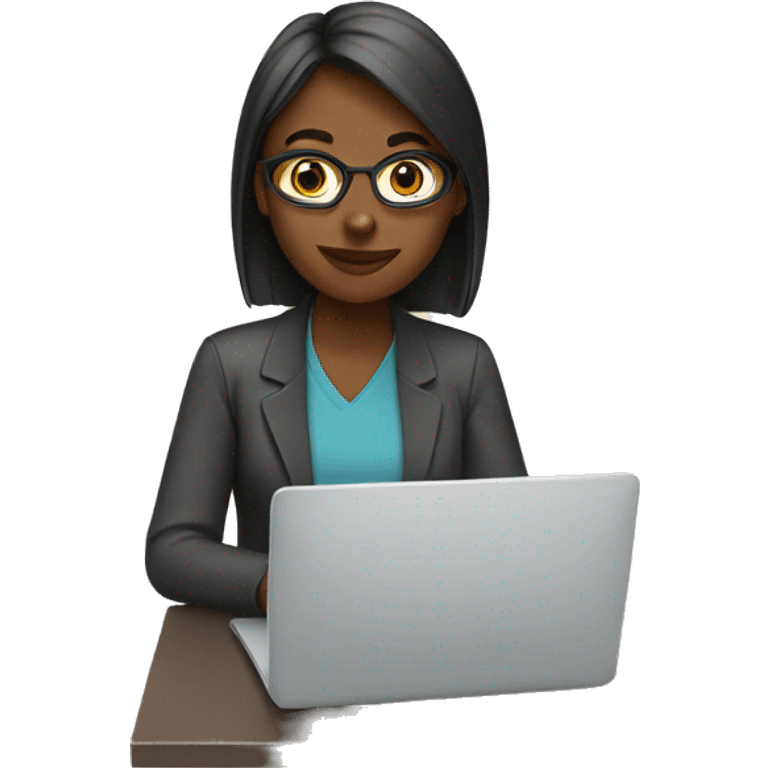 young remote worker woman emoji