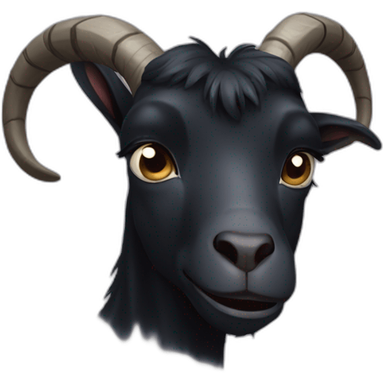 Black goat crying sad emoji