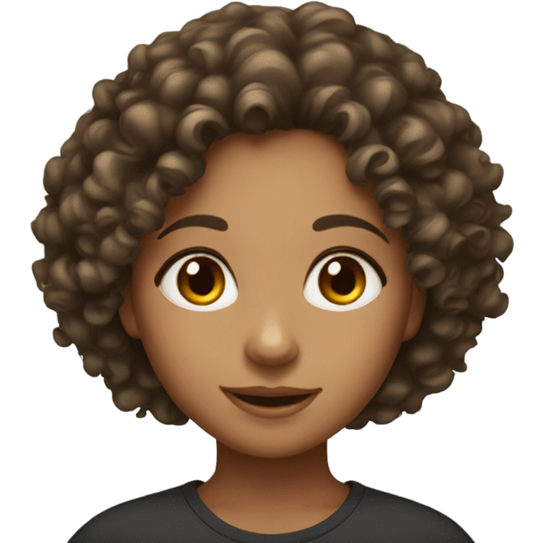 Brown eyed curly hair girl emoji