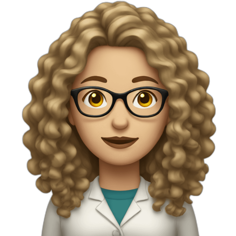 white woman with long curly hair and glasses emoji