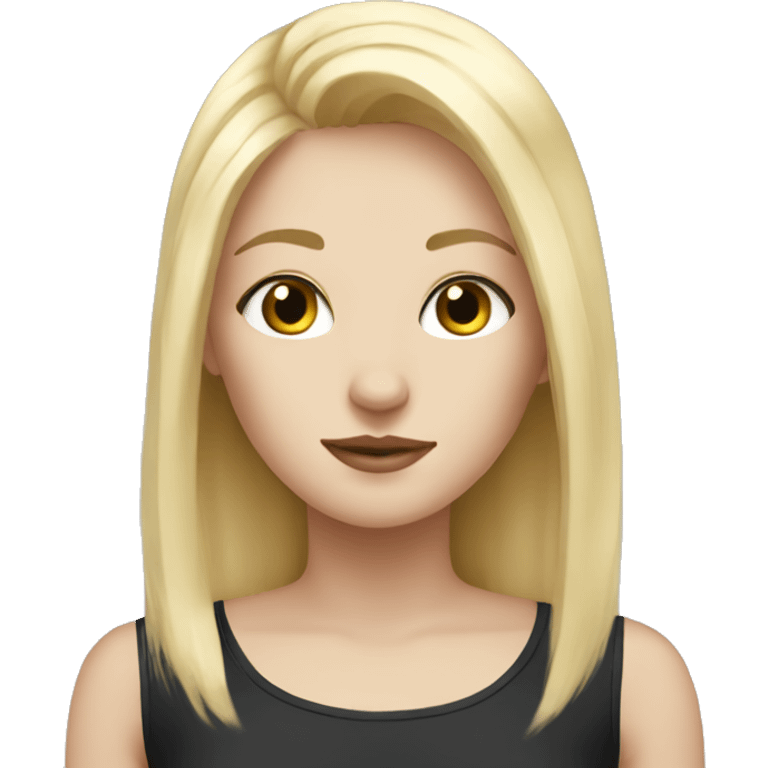 Blonde hair girl with white and black cat  emoji