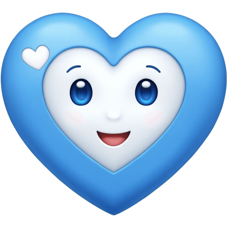 Blue heart with the words Hi Cutie! in the middle  emoji