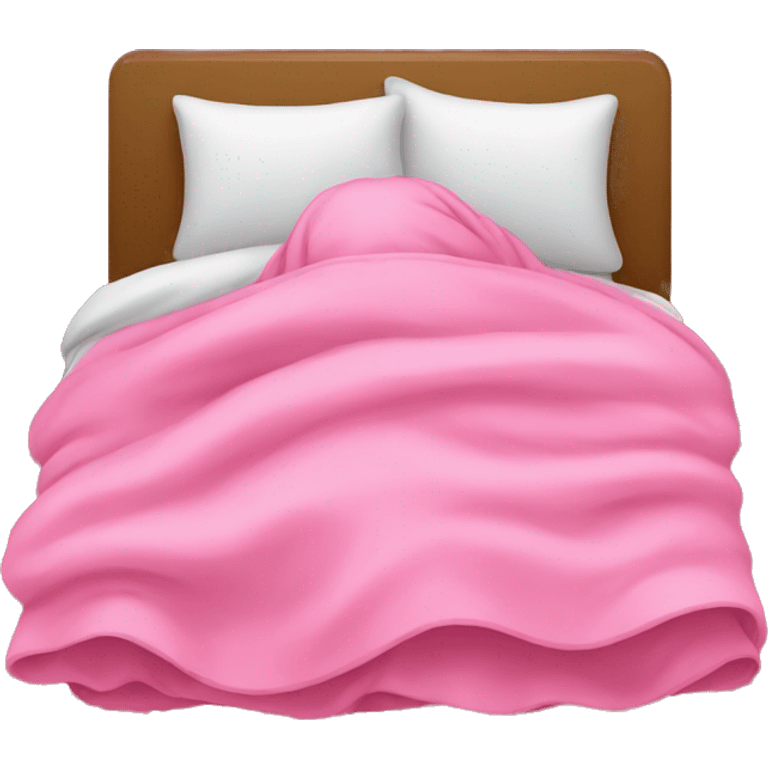 Sleeping under pink blanket emoji