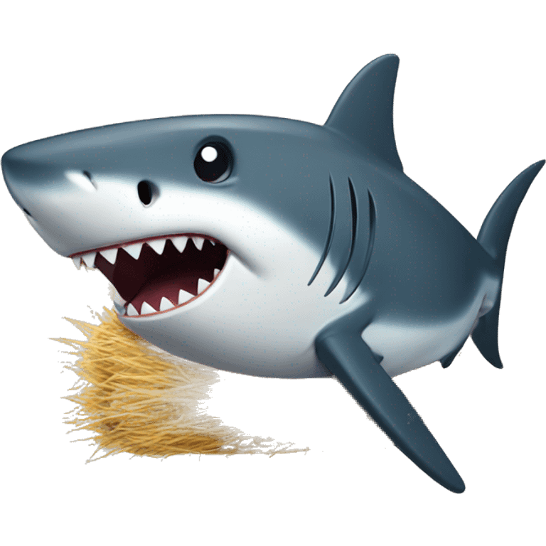 Shark with hay emoji