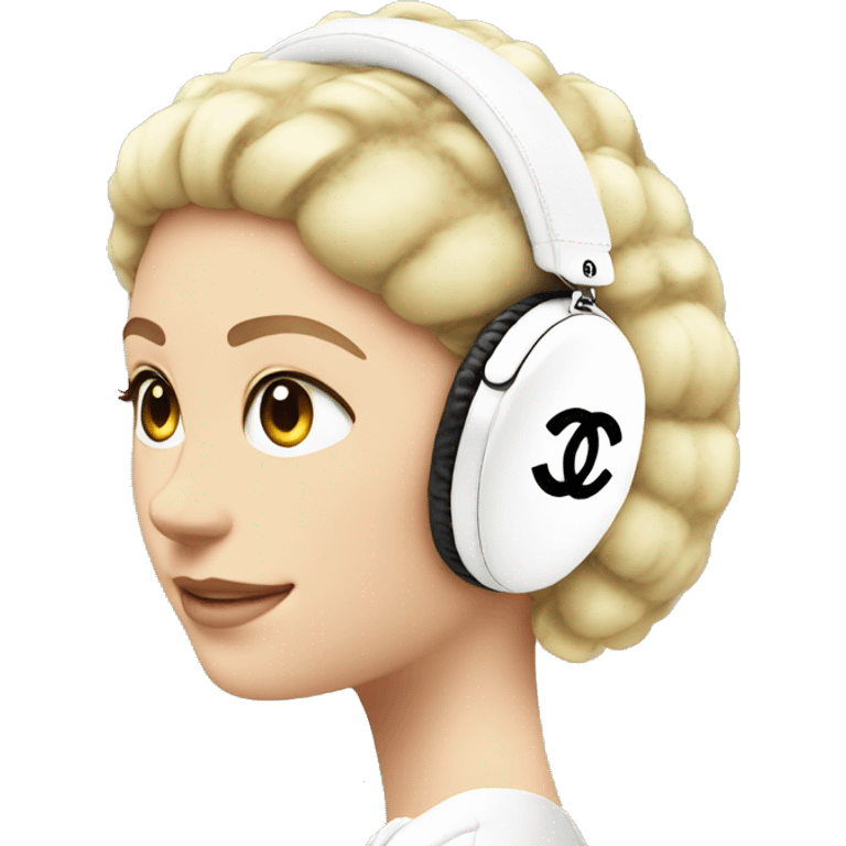 Chanel logo earmuffs white emoji