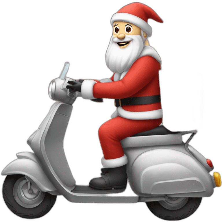 Pere Noël sur un scooter emoji