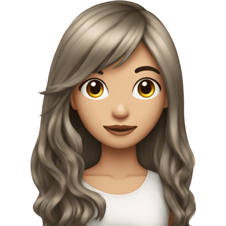 Pretty girl Girl wearing long dark coloured hair wig emoji