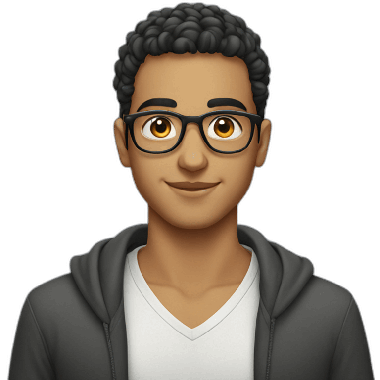 A beautiful Moroccan young man wearing glasses emoji