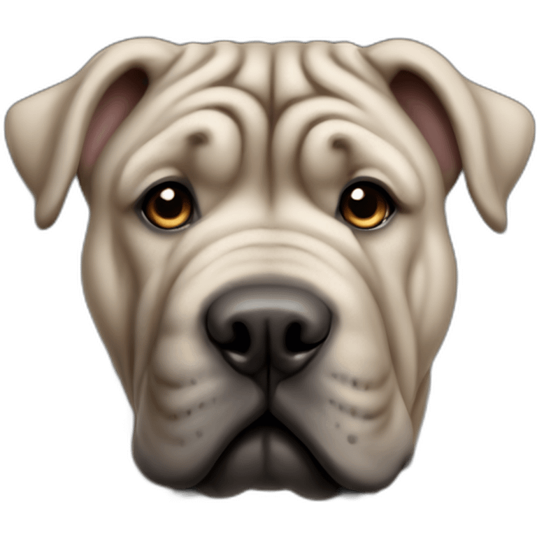 Dog gray shar-pei full-height emoji